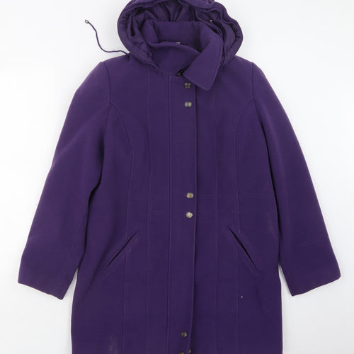 eleganze Womens Purple   Pea Coat Coat Size S