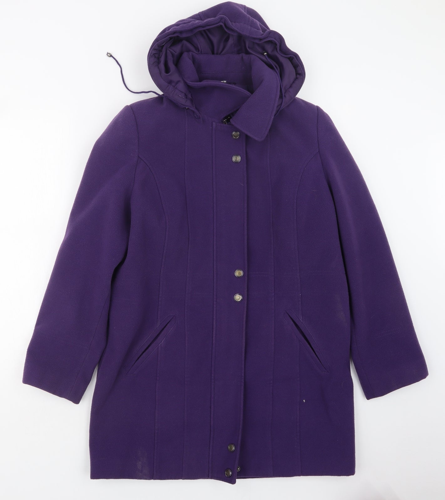 eleganze Womens Purple   Pea Coat Coat Size S