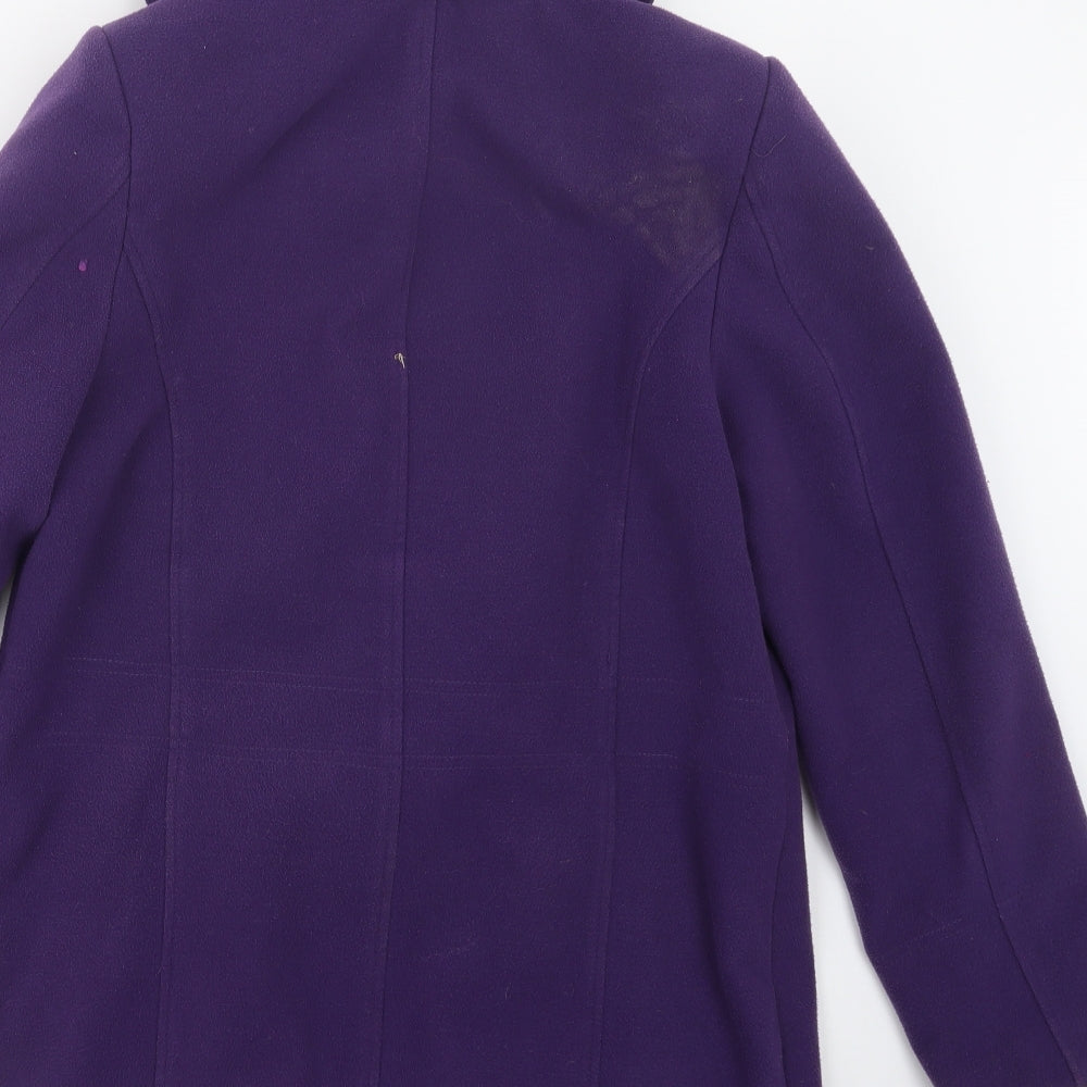 eleganze Womens Purple   Pea Coat Coat Size S