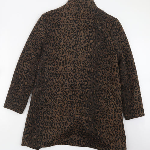 Bonmarché Womens Brown Animal Print  Pea Coat Coat Size 12