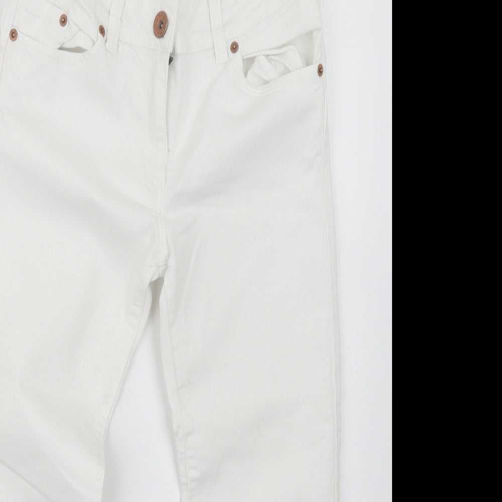 NEXT Womens White  Denim Cropped Jeans Size 10 L21.5 in