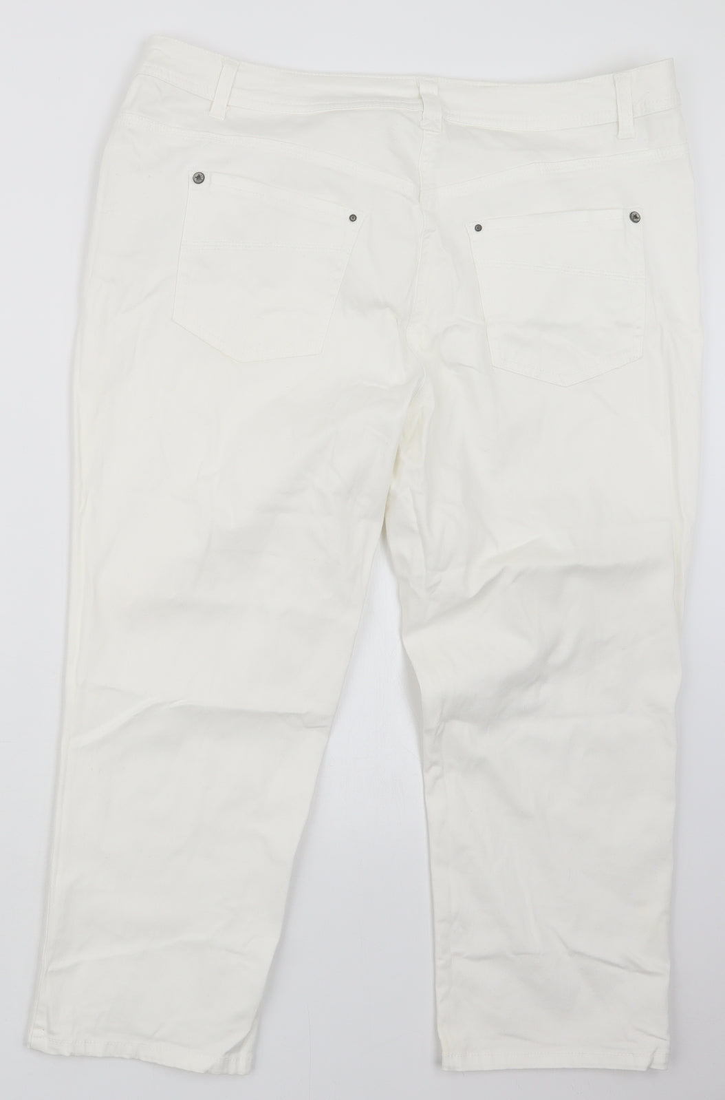 George Womens White  Denim Cropped Jeans Size 18 L23 in