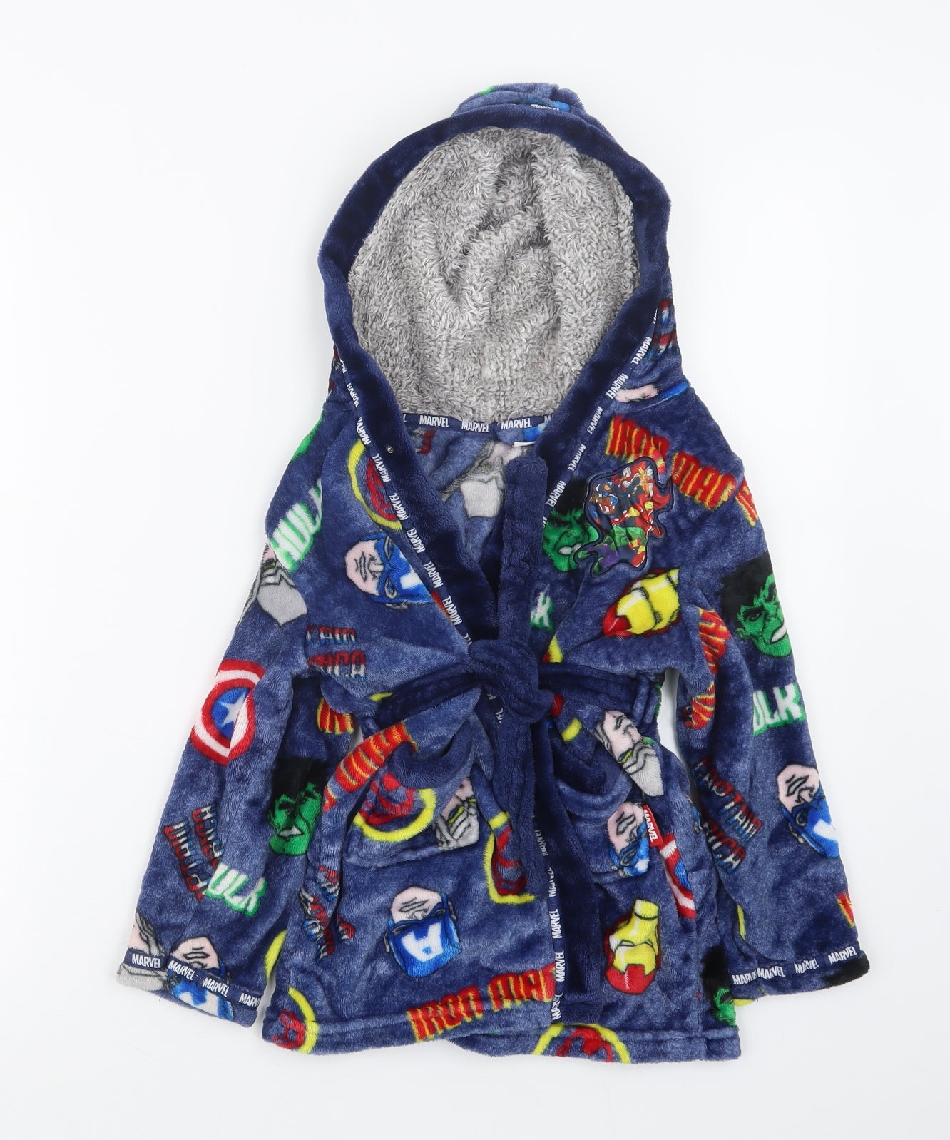 Matalan Boys Blue Geometric   Robe Size 5 Years  - Avengers
