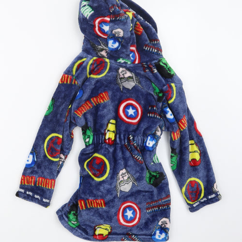 Matalan Boys Blue Geometric   Robe Size 5 Years  - Avengers