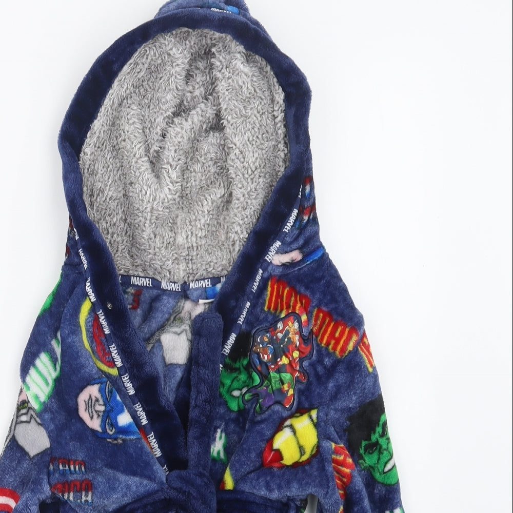 Matalan Boys Blue Geometric   Robe Size 5 Years  - Avengers