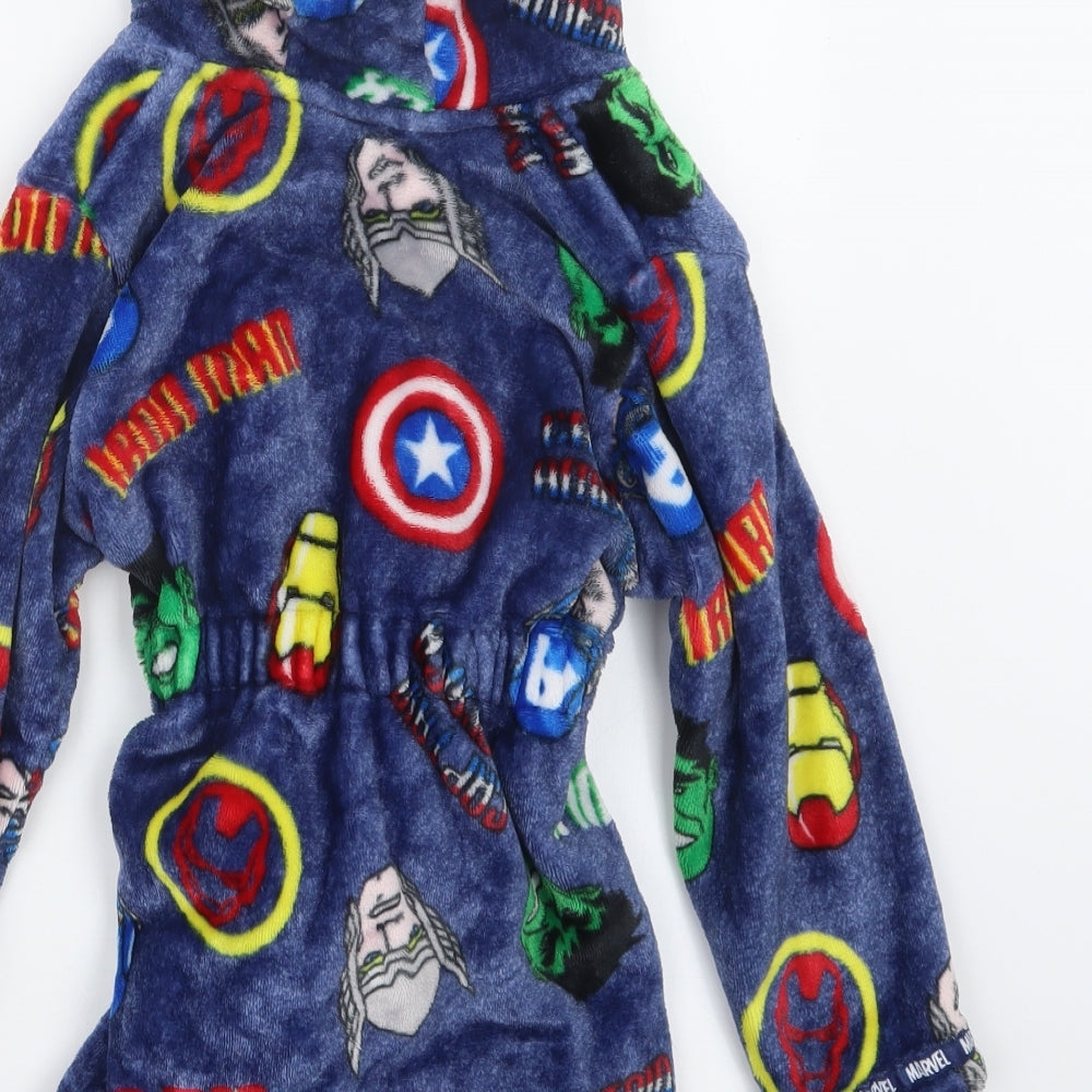 Matalan Boys Blue Geometric   Robe Size 5 Years  - Avengers