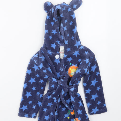 Peacocks Boys Blue Geometric  Babydoll Robe Size 18-24 Months