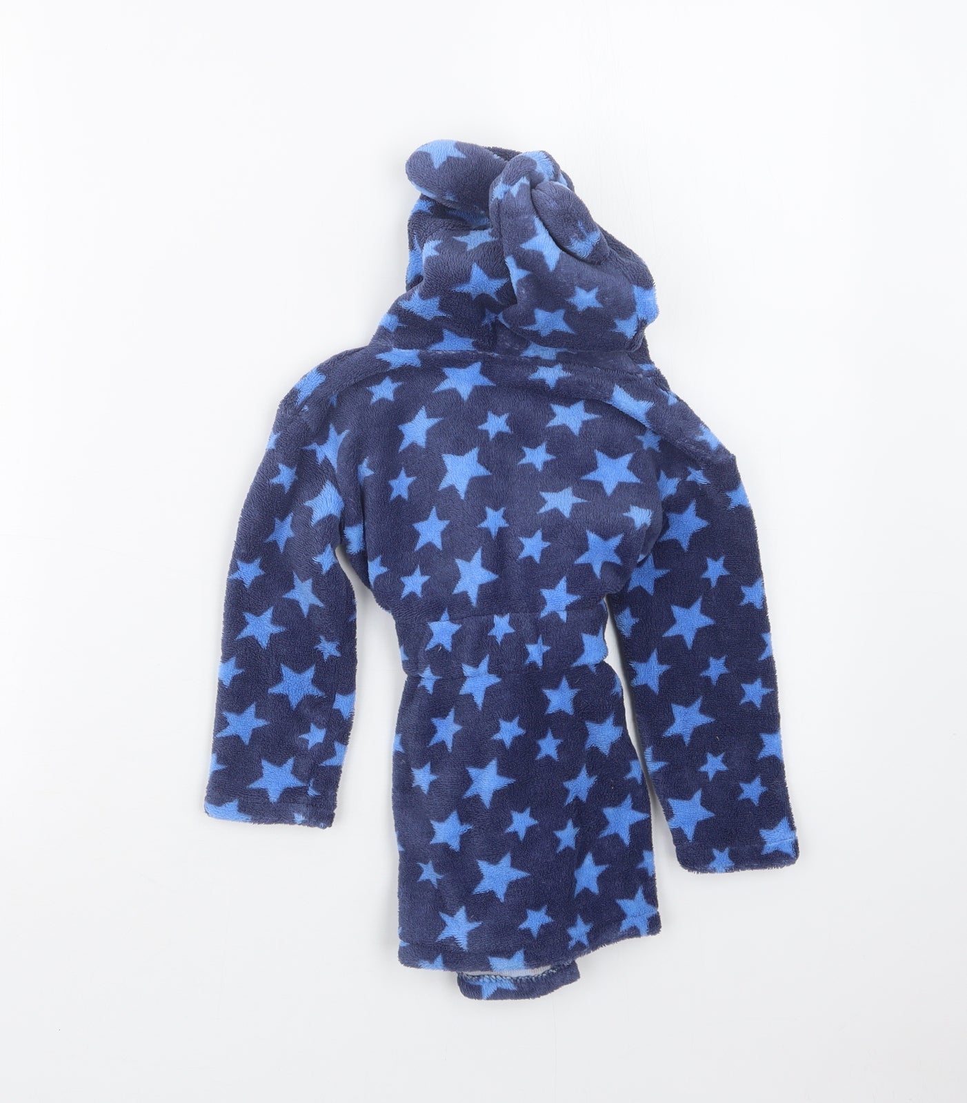 Peacocks Boys Blue Geometric  Babydoll Robe Size 18-24 Months