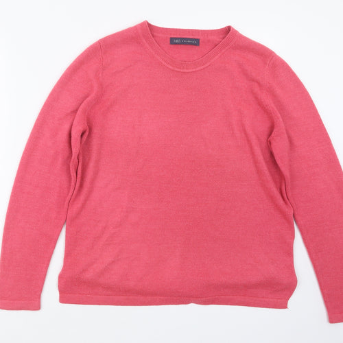 Marks and Spencer Womens Pink  Knit Pullover Jumper Size 14