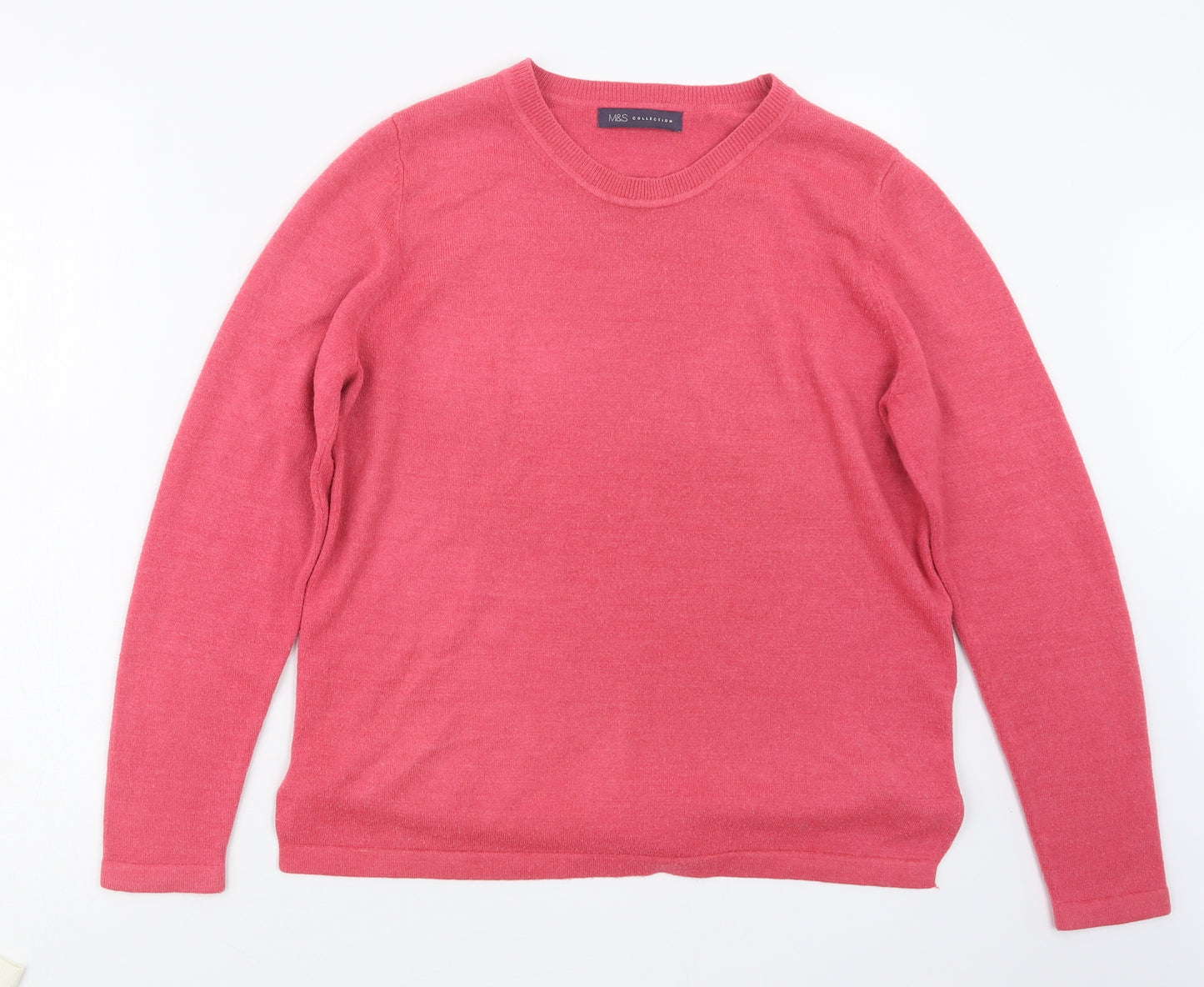 Marks and Spencer Womens Pink  Knit Pullover Jumper Size 14