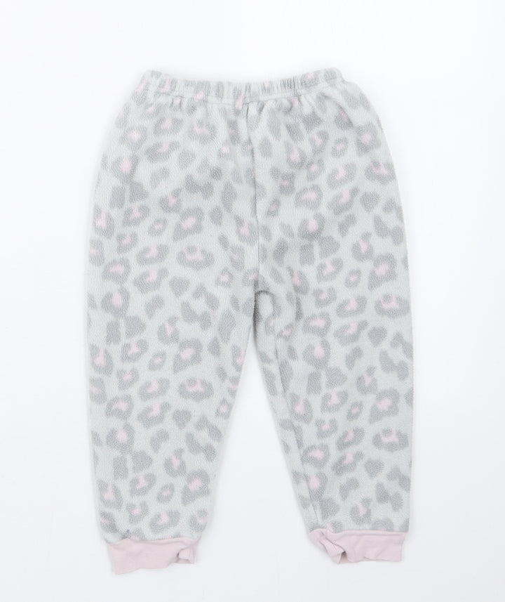 Jam Jam Girls Grey Animal Print  Capri Pyjama Set Size 2-3 Years