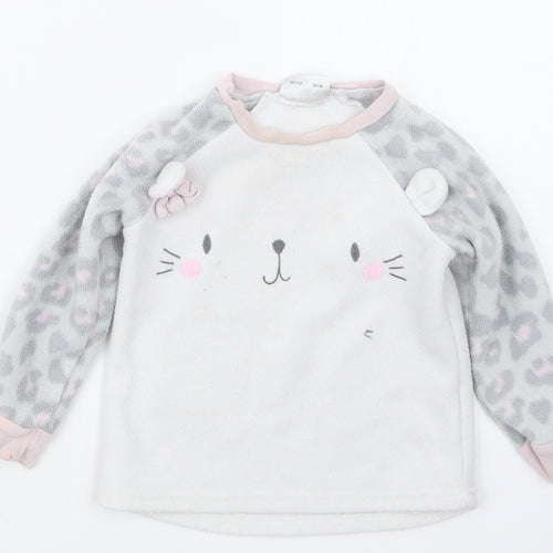 JAM JAM Girls Grey Animal Print  Top Pyjama Set Size 2-3 Years