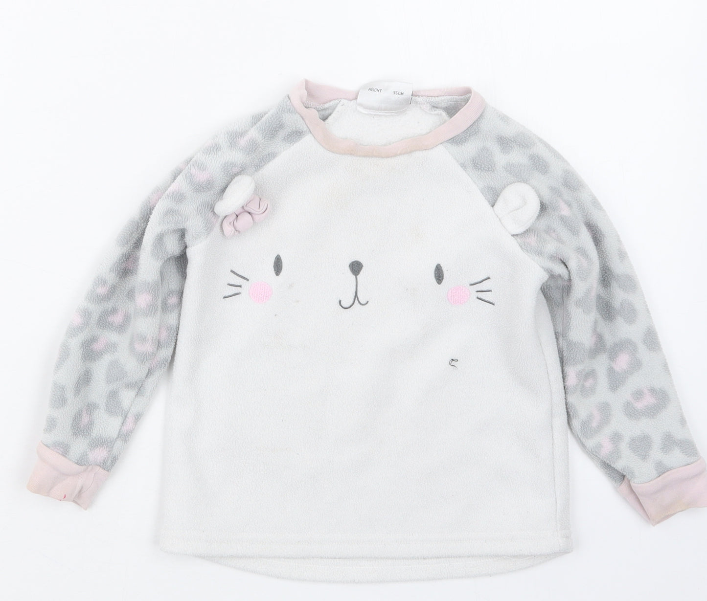 JAM JAM Girls Grey Animal Print  Top Pyjama Set Size 2-3 Years
