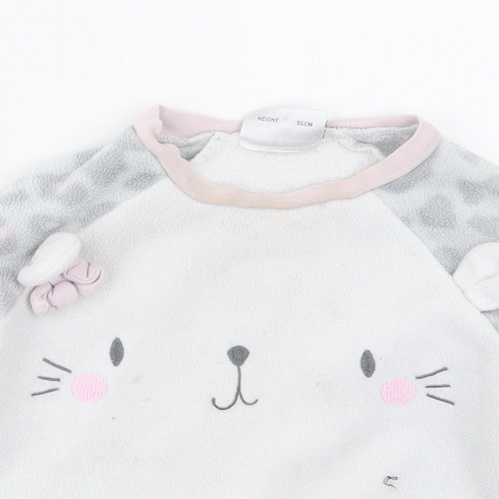 JAM JAM Girls Grey Animal Print  Top Pyjama Set Size 2-3 Years