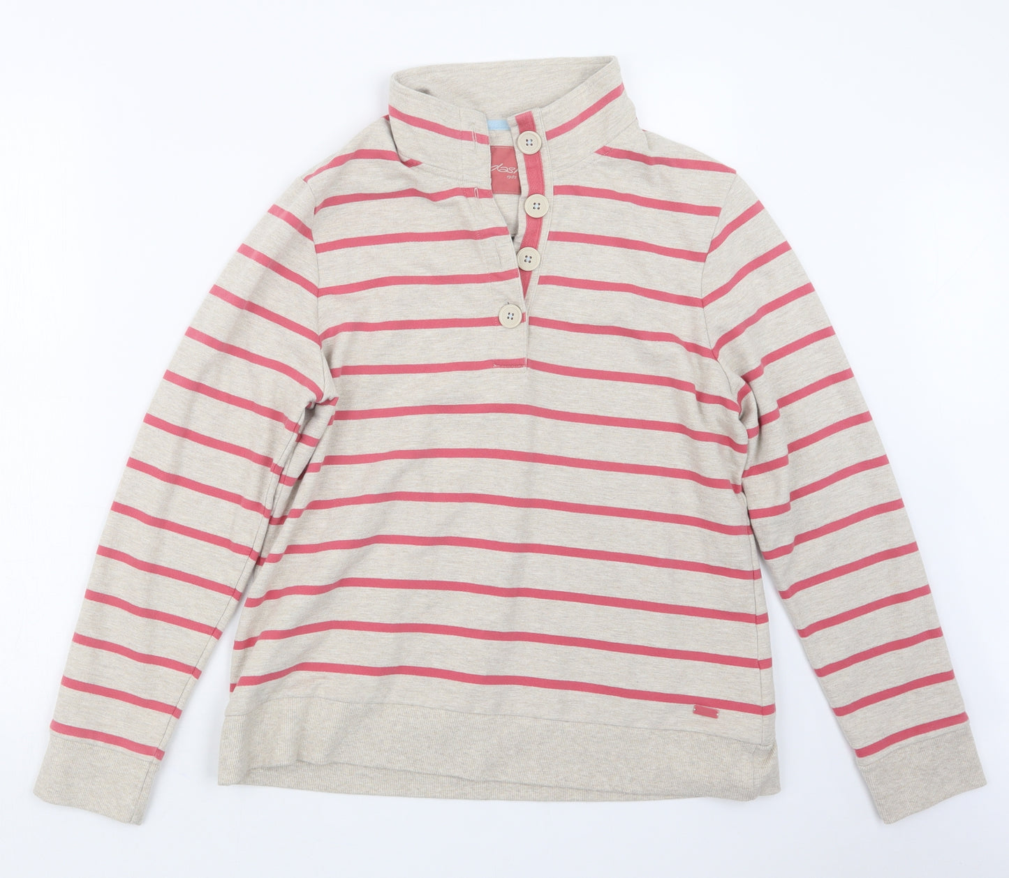 DASH Womens Pink Striped  Pullover Sweatshirt Size 14