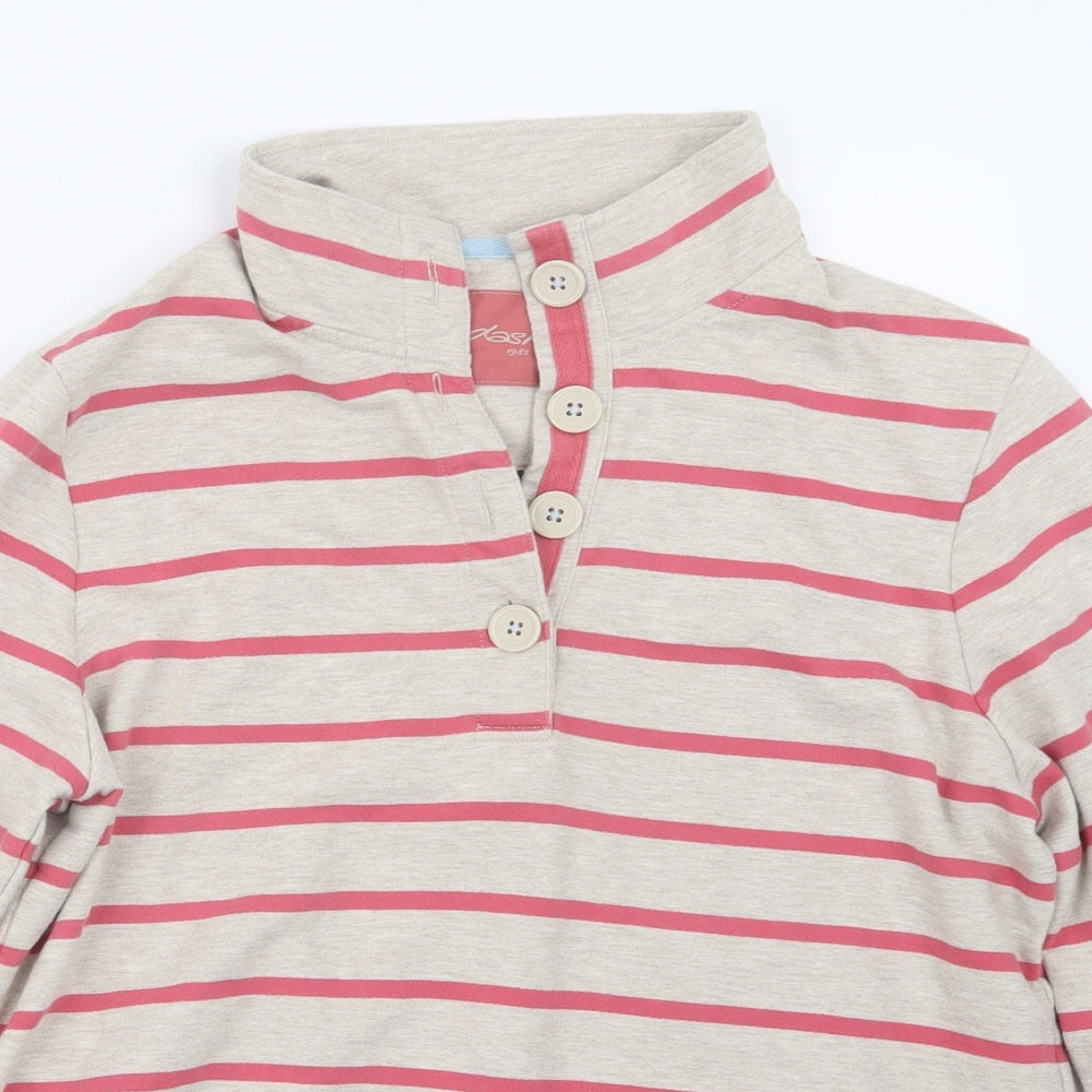 DASH Womens Pink Striped  Pullover Sweatshirt Size 14