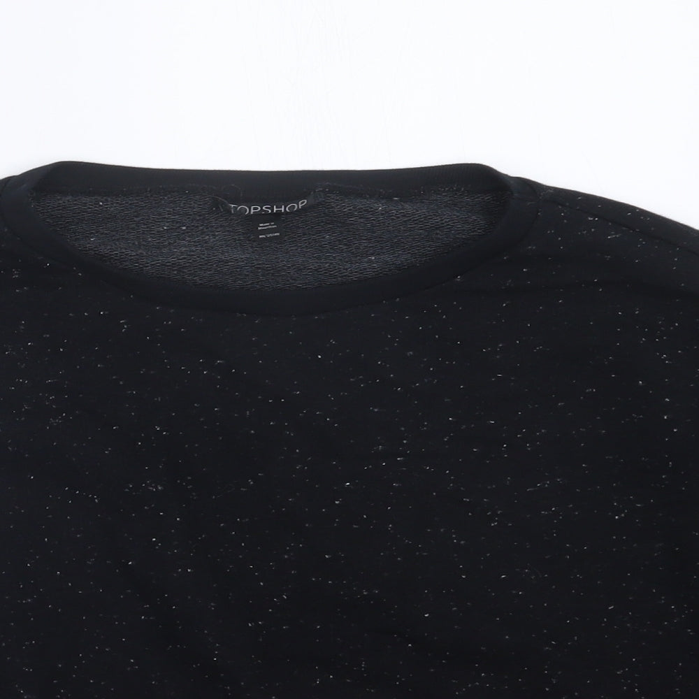Topshop Womens Black   Pullover Jumper Size 14  - Cropped