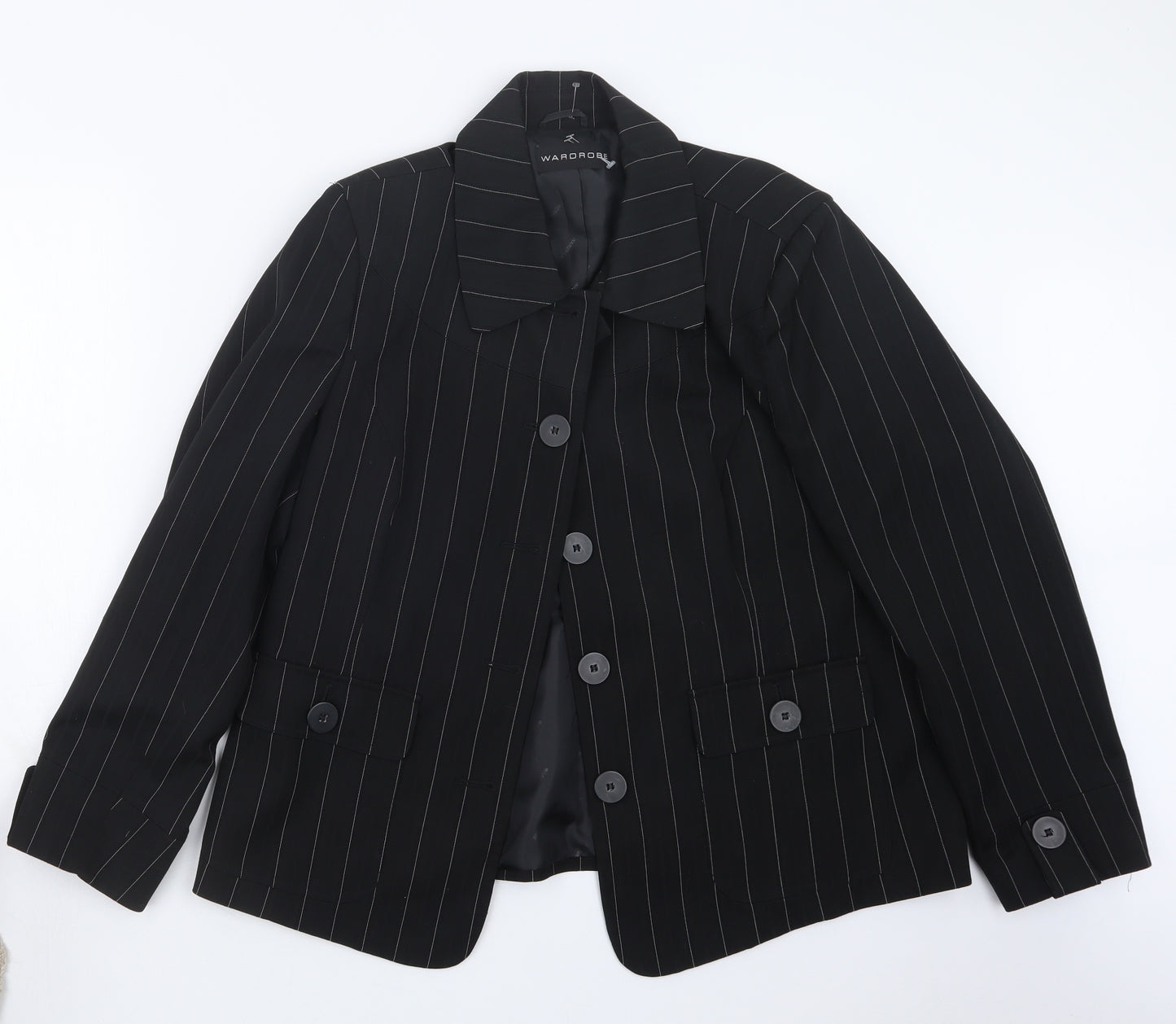 Wardrobe Womens Black Striped  Jacket  Size 16