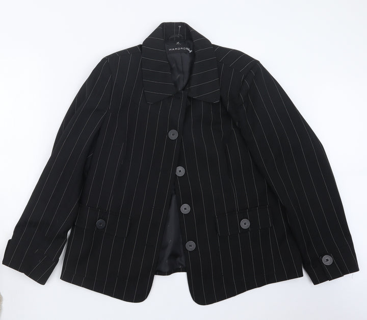 Wardrobe Womens Black Striped  Jacket  Size 16