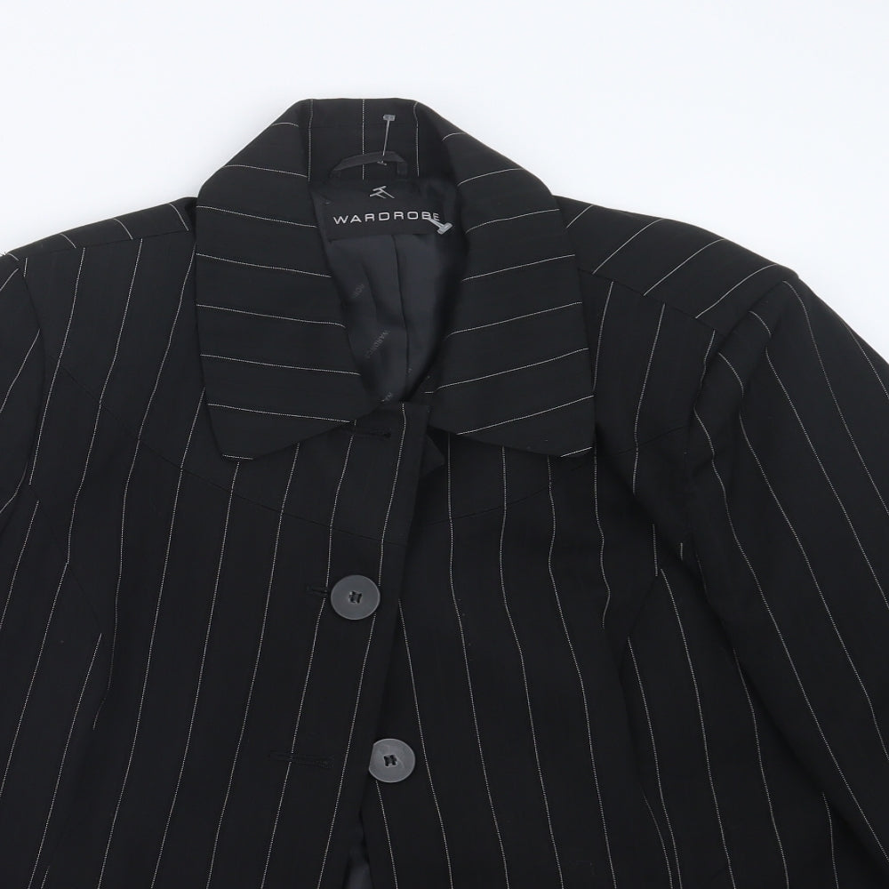 Wardrobe Womens Black Striped  Jacket  Size 16