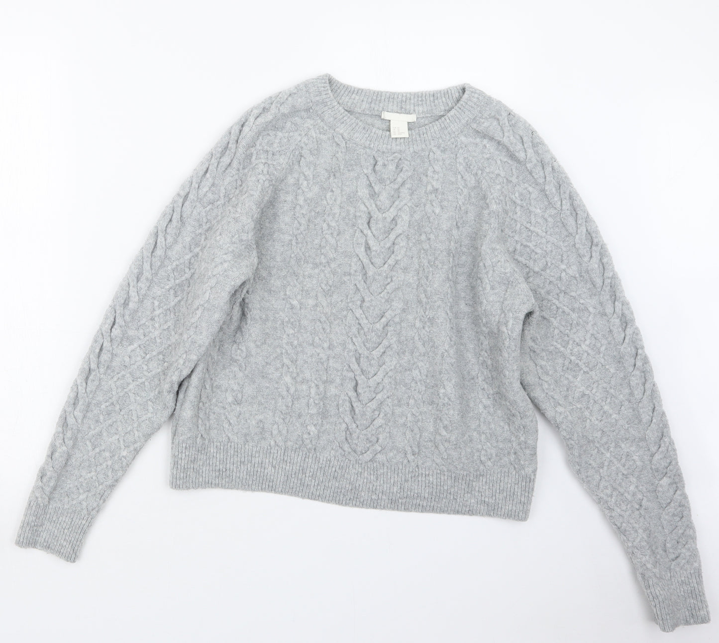 H&M Womens Grey  Knit Pullover Jumper Size XS