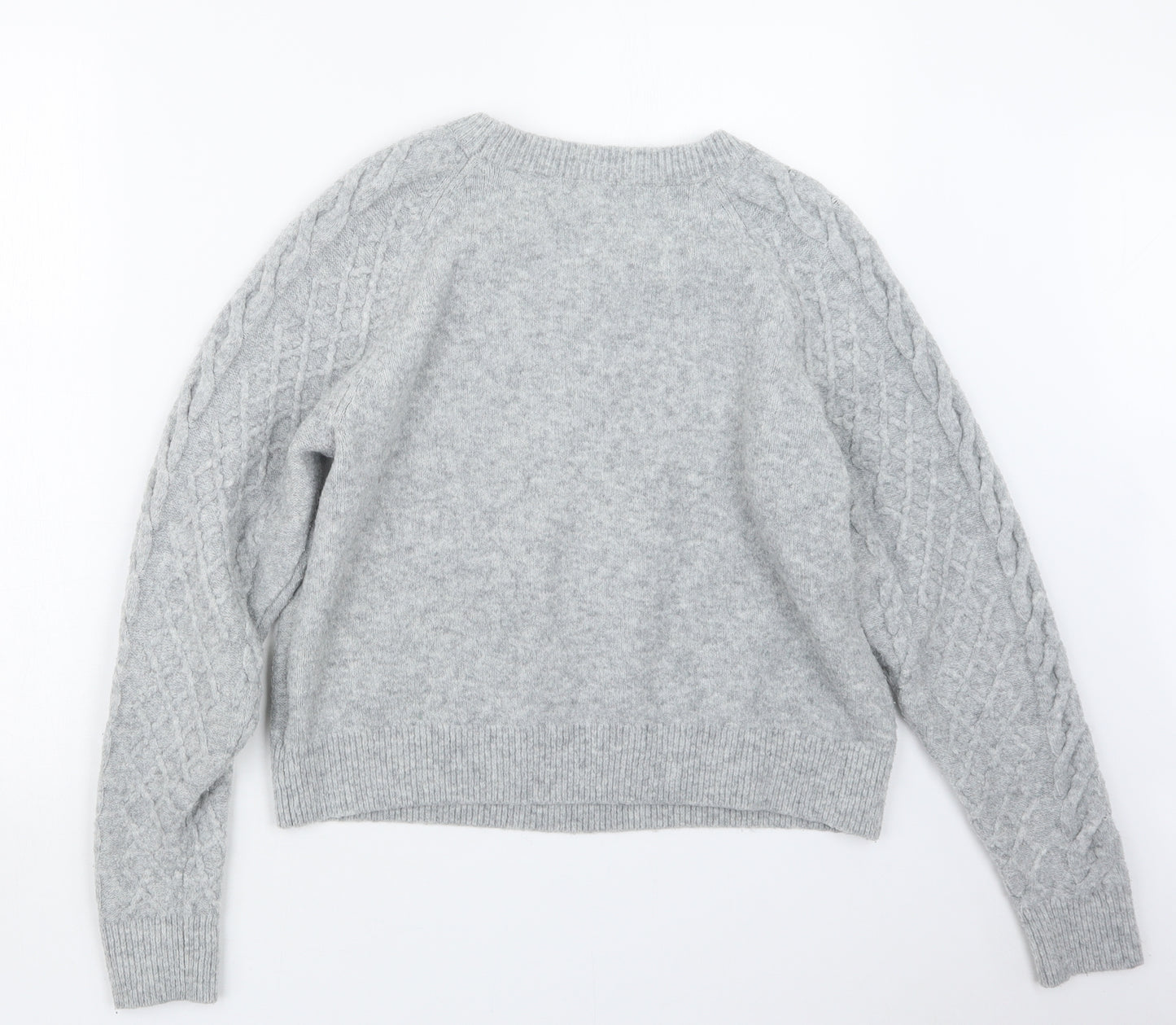 H&M Womens Grey  Knit Pullover Jumper Size XS