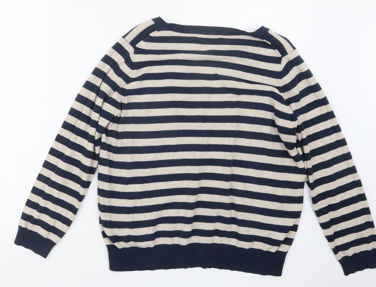 Marks and Spencer Womens Blue Striped  Pullover Jumper Size 18