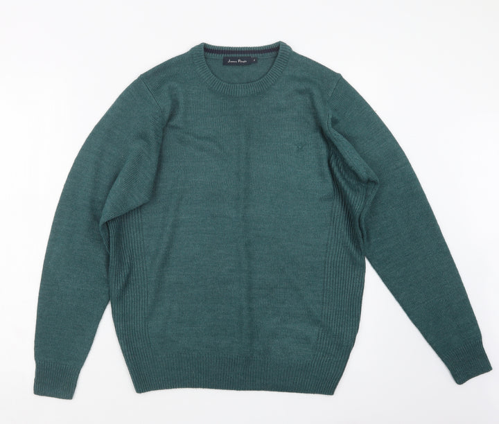 EWM Mens Green Knit Pullover Jumper Size S