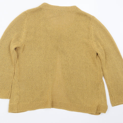 Per Una Womens Yellow  Knit Cardigan Jumper Size 12