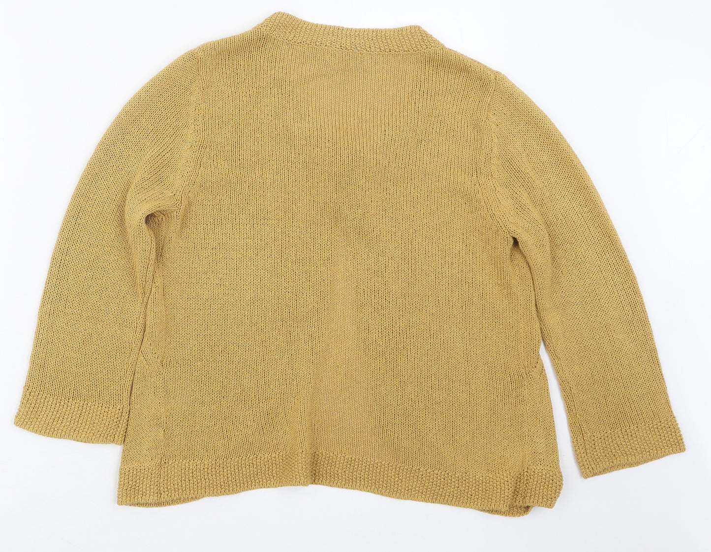 Per Una Womens Yellow  Knit Cardigan Jumper Size 12
