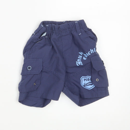 Nursery Time Baby Blue   Cargo Trousers Size 6-9 Months  - Waist 14in; Inside  leg 4in