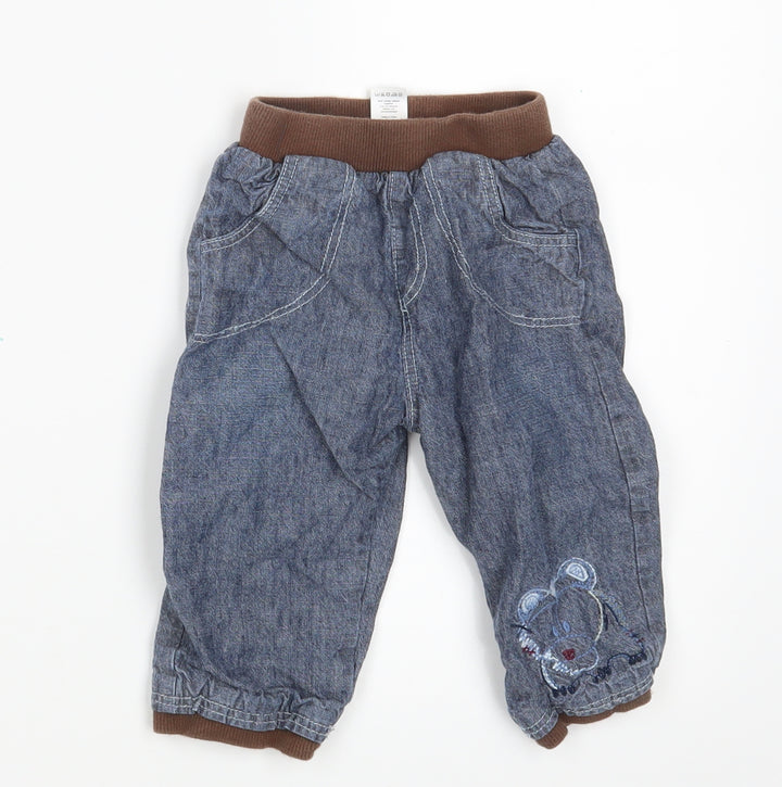 TU Boys Blue   Jogger Trousers Size 9-12 Months  - Waist 15in; Inside  leg 9in