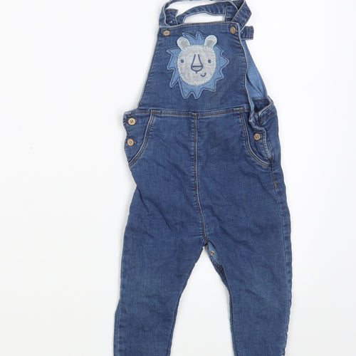 NEXT Girls Blue  Denim Pinafore/Dungaree Dress  Size 12-18 Months
