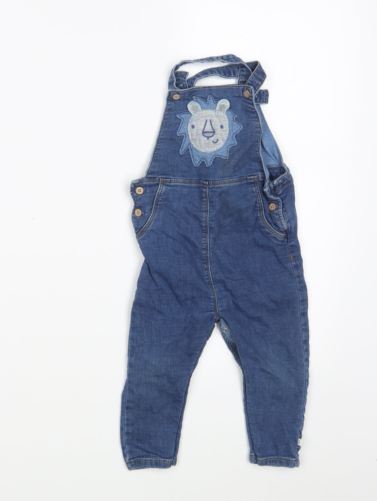NEXT Girls Blue  Denim Pinafore/Dungaree Dress  Size 12-18 Months
