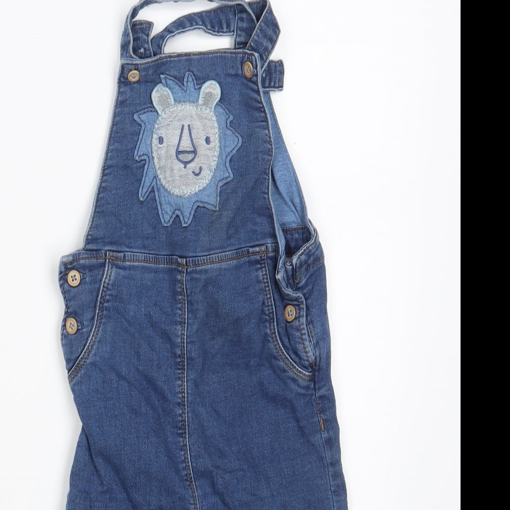 NEXT Girls Blue  Denim Pinafore/Dungaree Dress  Size 12-18 Months