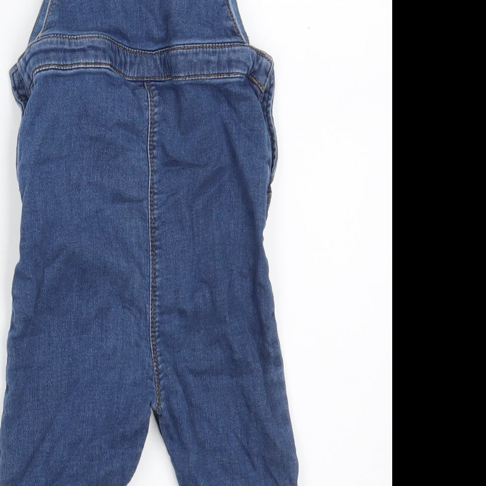 NEXT Girls Blue  Denim Pinafore/Dungaree Dress  Size 12-18 Months