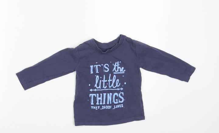 George Boys Blue   Basic T-Shirt Size 9-12 Months