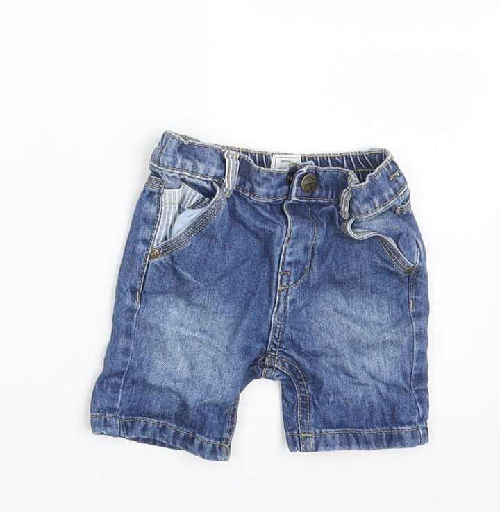 Manataray Baby Blue  Denim Sweatpants Trousers Size 6-9 Months  - Waist 16in; Inside  leg 3in
