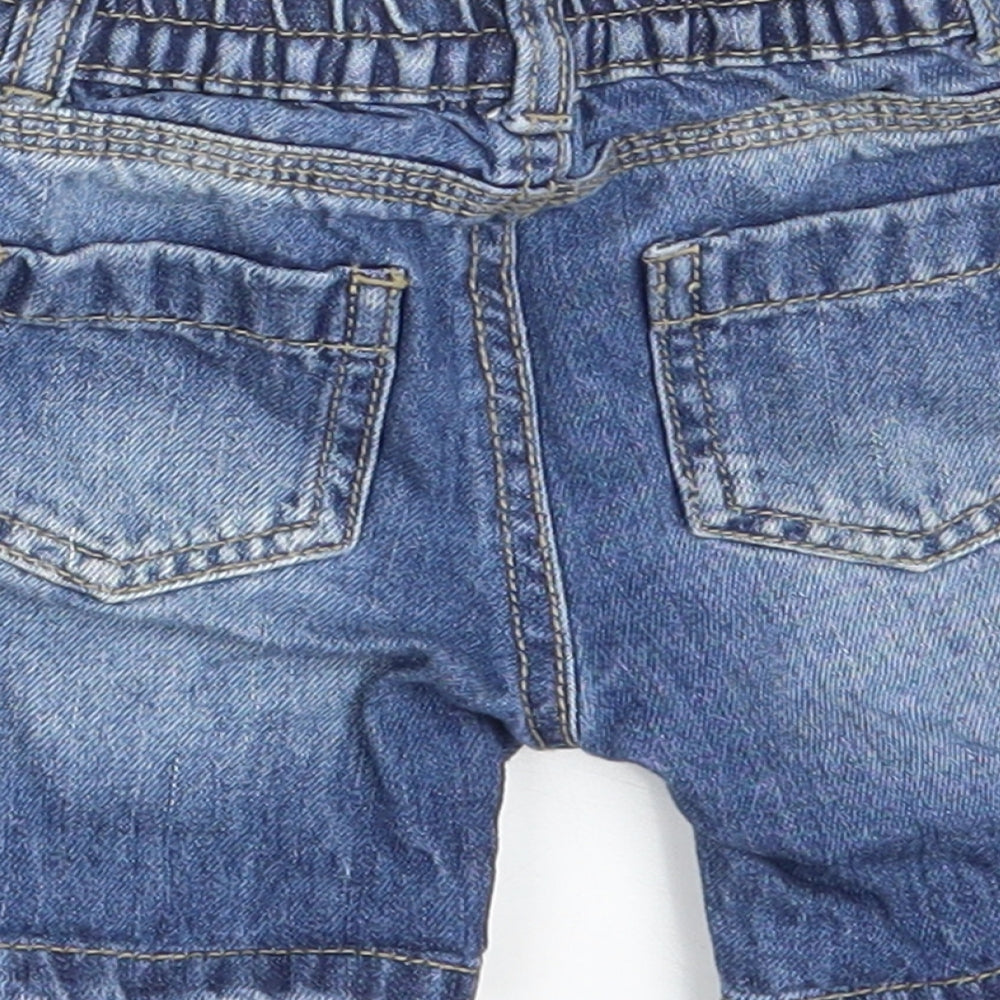 Manataray Baby Blue  Denim Sweatpants Trousers Size 6-9 Months  - Waist 16in; Inside  leg 3in