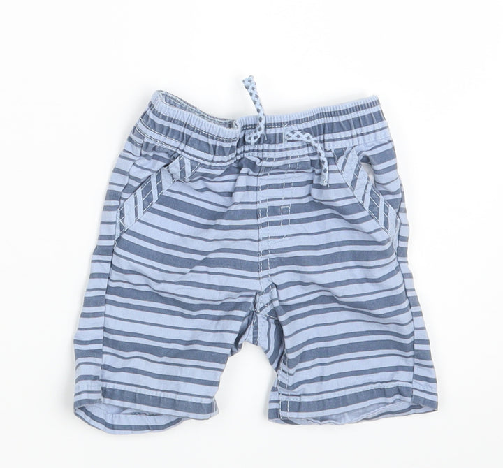 Priamrk Baby Blue Striped Sweatpants Trousers Size 6-9 Months - Waist 16in; Inside leg 3in