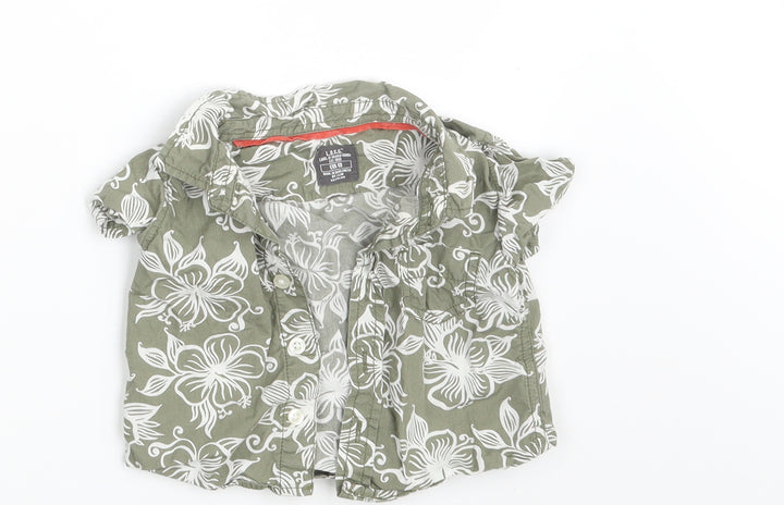 H&M Boys Grey Floral Basic Button-Up Size 3-6 Months