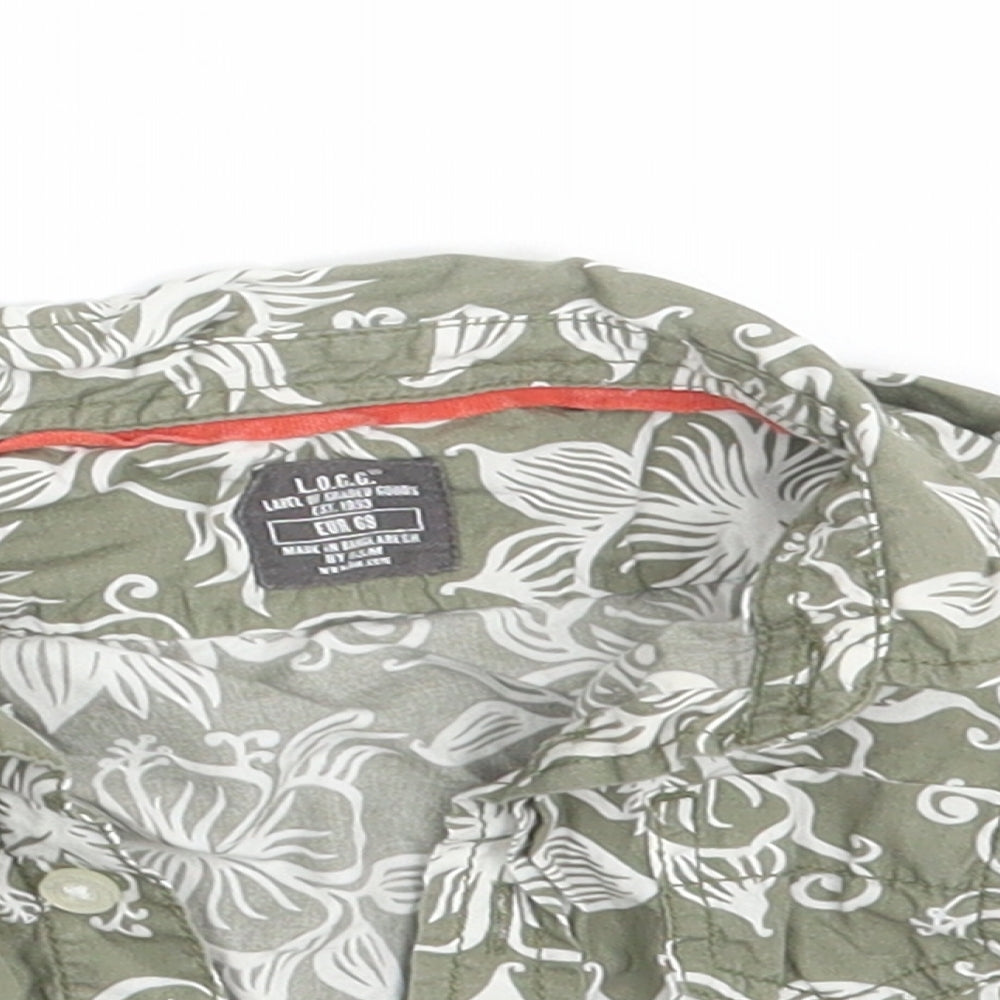 H&M Boys Grey Floral  Basic Button-Up Size 3-6 Months