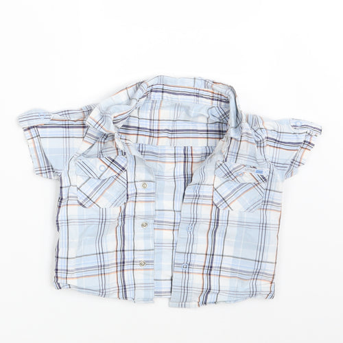 George Boys Blue Check  Basic Button-Up Size 9-12 Months