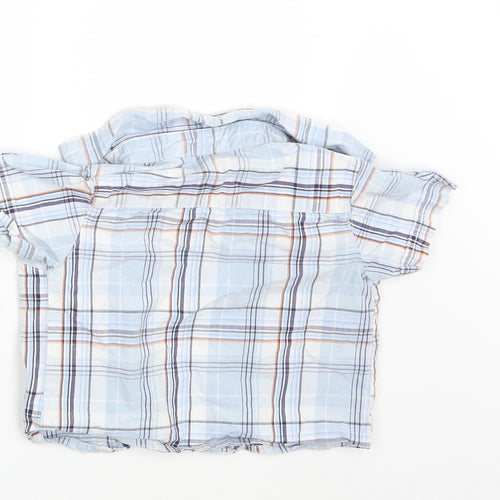 George Boys Blue Check  Basic Button-Up Size 9-12 Months