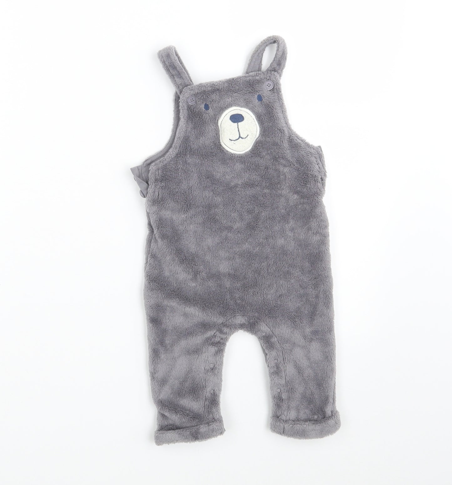 Nutmeg Baby Grey   Pinafore/Dungaree Dress  Size 6-9 Months