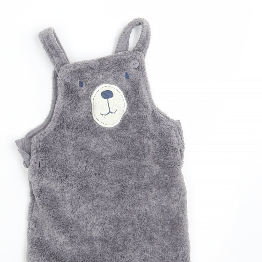 Nutmeg Baby Grey   Pinafore/Dungaree Dress  Size 6-9 Months