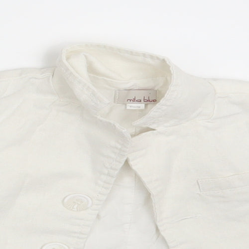 Mila Blue Baby White   Jacket Blazer Size 3-6 Months