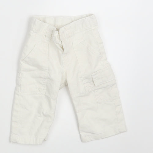 Mila Blue Baby White   Cropped Trousers Size 3-6 Months  - Waist 16in; Inside  leg 7in