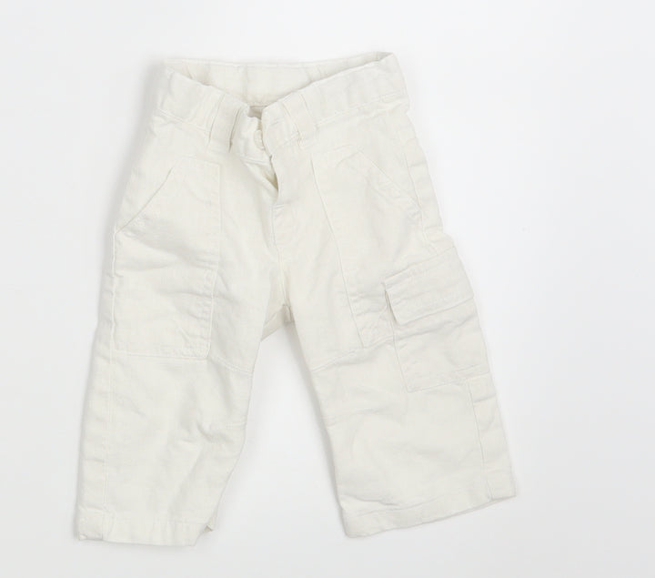 Mila Blue Baby White Cropped Trousers Size 3-6 Months - Waist 16in; Inside leg 7in
