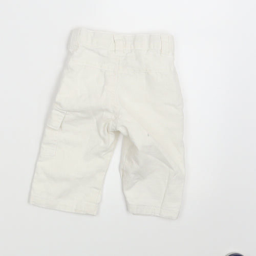 Mila Blue Baby White   Cropped Trousers Size 3-6 Months  - Waist 16in; Inside  leg 7in